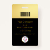 Medewerker Foto ID Badge, Bedrijf Logo QR Badge (Achterkant)