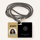 Medewerker Foto ID Bedrijf Logo Personeel Badge (Voorkant met draagriem)