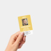 Medewerker Foto ID modern geel, logo professional Badge (Handheld)