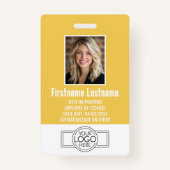 Medewerker Foto ID modern geel, logo professional Badge (Voorkant)