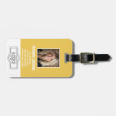Medewerker Foto ID modern geel, logo professional Bagagelabel (Voorkant horizontaal)