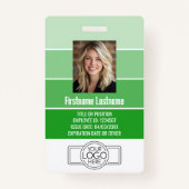 Medewerker Foto-ID - strepen logo, professioneel Badge (Voorkant)