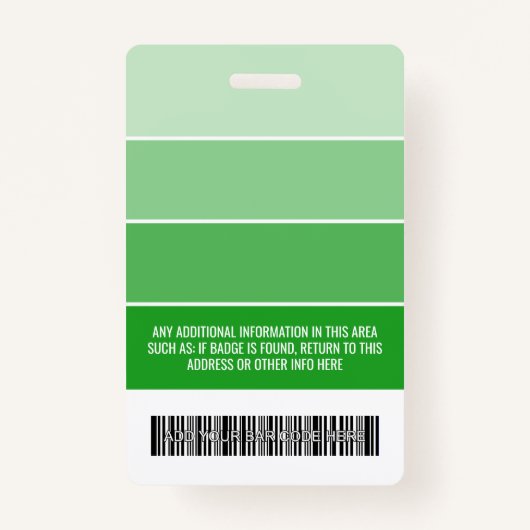 Medewerker Foto-ID - strepen logo, professioneel Badge (Achterkant)