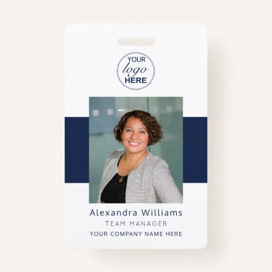 Medewerker Foto ID Uw Logo Hier QR Code Beveiligin Badge (Voorkant)