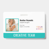 Medewerker Foto Logo Turquoise Badge (Voorzijde)