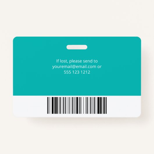 Medewerker Foto Logo Turquoise Badge (Achterkant)