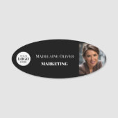 Medewerker Foto Logo Zwart Wit Eenvoudig Naamplaatje (Voorkant)