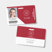 Medewerker Foto Naam Bedrijfslogo Barcode Beveilig Badge (Voor- en achterkant)