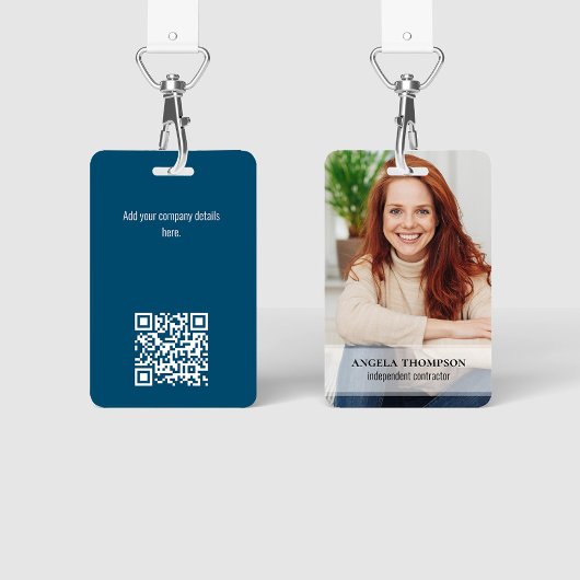 Medewerker Foto Naam en Titel QR-code Badge