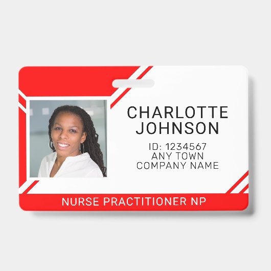 Medewerker Foto Naam ID-badge Badge (Voorzijde)