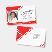 Medewerker Foto Naam ID-badge Badge (Voor- en achterkant)