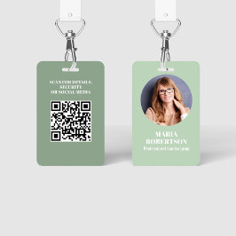 Medewerker Foto QR Code Groen Aangepast Badge