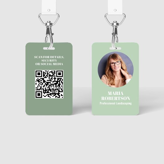 Medewerker Foto QR Code Groen Aangepast Badge