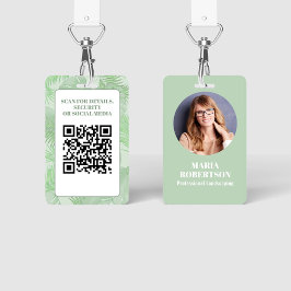 Medewerker Foto QR Code Groene Palm Badge