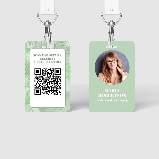 Medewerker Foto QR Code Groene Palm Badge