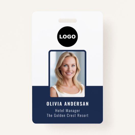 Medewerker Foto QR Code Marine Bedrijf Security ID Badge (Voorkant)