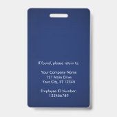 Medewerker Fotobedrijf Logo Navy Security ID Badge (Achterkant)