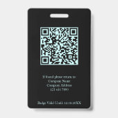 Medewerker Fotobedrijf Logo QR Code Zwart Blauwgro Badge (Achterkant)