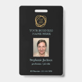 Medewerker Fotobedrijf Logo QR Code Zwart Blauwgro Badge (Voorzijde)