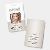 Medewerker Fotobedrijf Logo Soft Gold Security ID Badge (Voor- en achterkant)