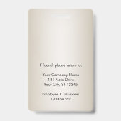 Medewerker Fotobedrijf Logo Soft Gold Security ID Badge (Achterkant)