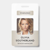Medewerker Fotobedrijf Logo Soft Gold Security ID Badge (Voorkant)