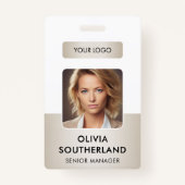 Medewerker Fotobedrijf Logo Soft Gold Security ID Badge (Voorkant)
