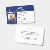 Medewerker Fotonaam Business Logo Custom Badge (Voor- en achterkant)