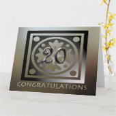 Medewerker Groot 20e Jubileum Elegant Golden Kaart (Gele Bloem)