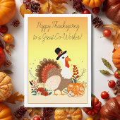 Medewerker Happy Thanksgiving Turkije Folk Art Kaart