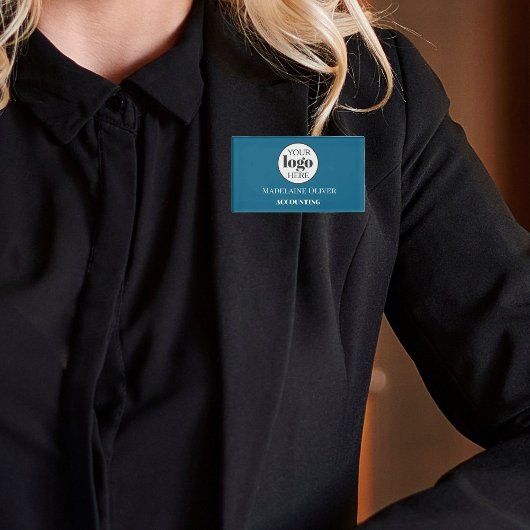 Medewerker Human Resources Logo Blauw Wit Eenvoudi Naambadge