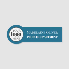 Medewerker Human Resources Logo Blauw Wit Eenvoudi Naamplaatje