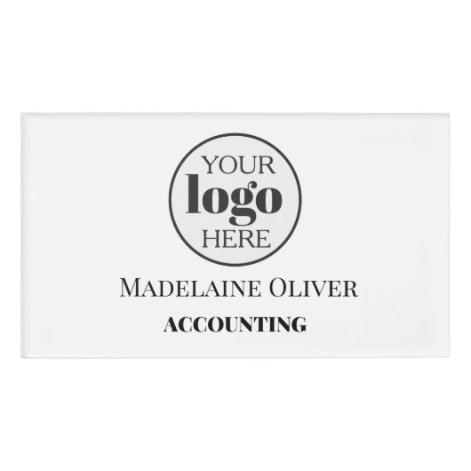 Medewerker Human Resources Logo Wit Zwart Eenvoudi Naambadge (Voorkant)