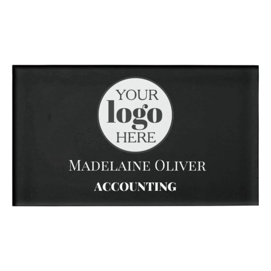 Medewerker Human Resources Logo Zwart Wit Eenvoudi Naambadge (Voorkant)