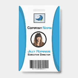 Medewerker ID Badge Modern Blauwgroen Verticaal On