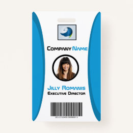 Medewerker ID Badge Modern Blauwgroen Verticaal On