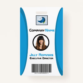Medewerker ID Badge Modern Blauwgroen Verticaal On