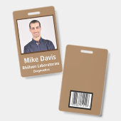 Medewerker ID Badge Toscaanse Tan Verticaal Ontwer (Voor- en achterkant)