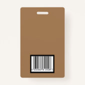 Medewerker ID Badge Toscaanse Tan Verticaal Ontwer (Achterkant)