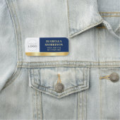 Medewerker ID Bedrijf Logo Navy Gold Business Naamplaatje (In situ)