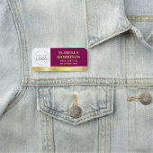 Medewerker ID Bedrijf Logo Plum Gold Business Naamplaatje (In situ)