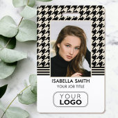 Medewerker ID Bedrijf Logo QR Houndstooth Off-Whit Badge
