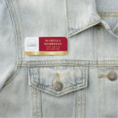 Medewerker ID Bedrijf Logo Red Gold Business Naamplaatje (In situ)