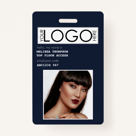 Medewerker ID Foto Bedrijfsidentificatie Blauw Badge (Voorkant)