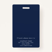 Medewerker ID Foto Bedrijfsidentificatie Blauw Badge (Achterkant)