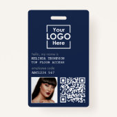 Medewerker ID Foto Bedrijfsidentificatie QR-code Badge (Voorkant)