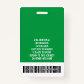 Medewerker ID - Foto, Logo, Titel - Custom Plastic Badge (Achterkant)