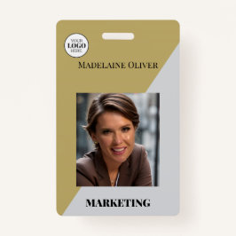 Medewerker ID Foto QR Code Goud Kleur Logo Badge