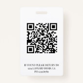 Medewerker ID Foto QR Code Grijs Logo Badge (Achterkant)