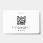 Medewerker ID Foto QR Simple Logo Badge (Back)